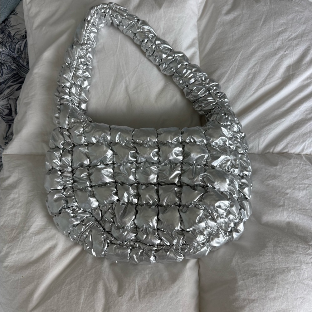 Cos quilted silver bag